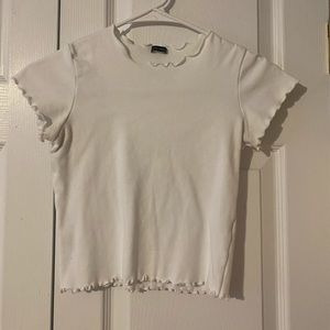 brandy melville ruffle baby tee